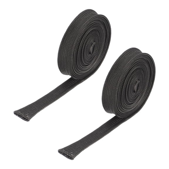Uxcell 2Pcs Heat Shield Sleeve 0.5" ID 10Ft Fuel Line Heat Shield Sleeve 500β Black