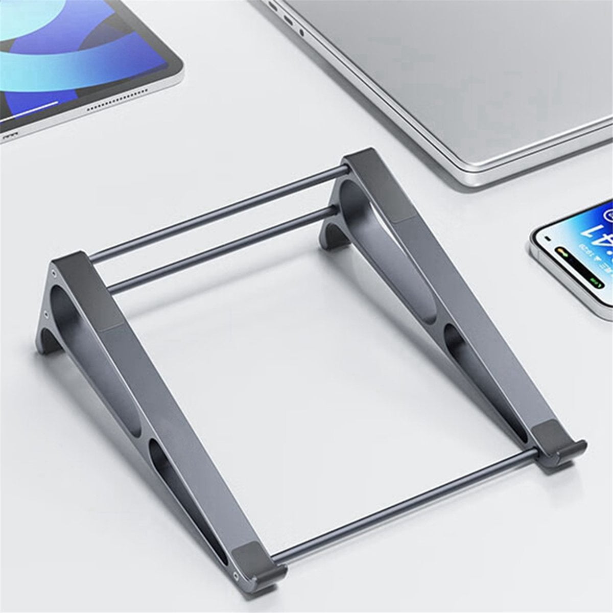 Vertical Laptop Stand Detachable Aluminum 2-In-1 Tablet Storage Holder Fits 14-17 Inch Inch Devices Large Size