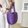 thumbnail image 5 of Bolso de mano para mujer, bolso de cubo, bolso de mano de verano, bolso de mano tejido para playa, bolso de mano para mujer (púrpura) Sywqhk Para Estrenar, 5 of 5