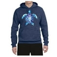 thumbnail image 2 of Sea Turtle Tie Dye Art Animal Lover Unisex Graphic Hoodie Sweatshirt, Vintage Heather Navy, 2XL, 2 of 3