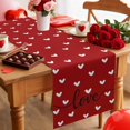 thumbnail image 4 of Valentine''s Day Table Runner Love Heart Table Runners Romantic Red Black Cotton Linen Dresser Scarf Kitchen Dining Table Decor for Valentines Wedding Party Anniversary Decor 13.8x71 Inch, 4 of 8