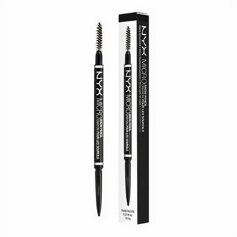 NYX Micro Brow Pencil, [MBP08] Black 1 ea (Pack of 4)