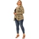thumbnail image 3 of Women's Plus Size Leopard Print Asymmetric Open Front Fashion Cardigan Beige Snake Print 1X, 3 of 6