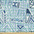 thumbnail image 2 of Boho Sofa Upholstery Fabric by the Yard, Jumble Abstract Pattern with Ornaments and Shapes, Decorative Fabric for DIY and Home Accents, Dark Sky Blue Ceil Blue by Ambesonne, 2 of 5