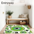 thumbnail image 3 of ODIKA 5'x7' Machine Washable Non-Slip Area Rug, Funky Fruit Slice Art Featuring Stylized Seed Arrangements High Traffic Rug, Green, 728764, 3 of 7