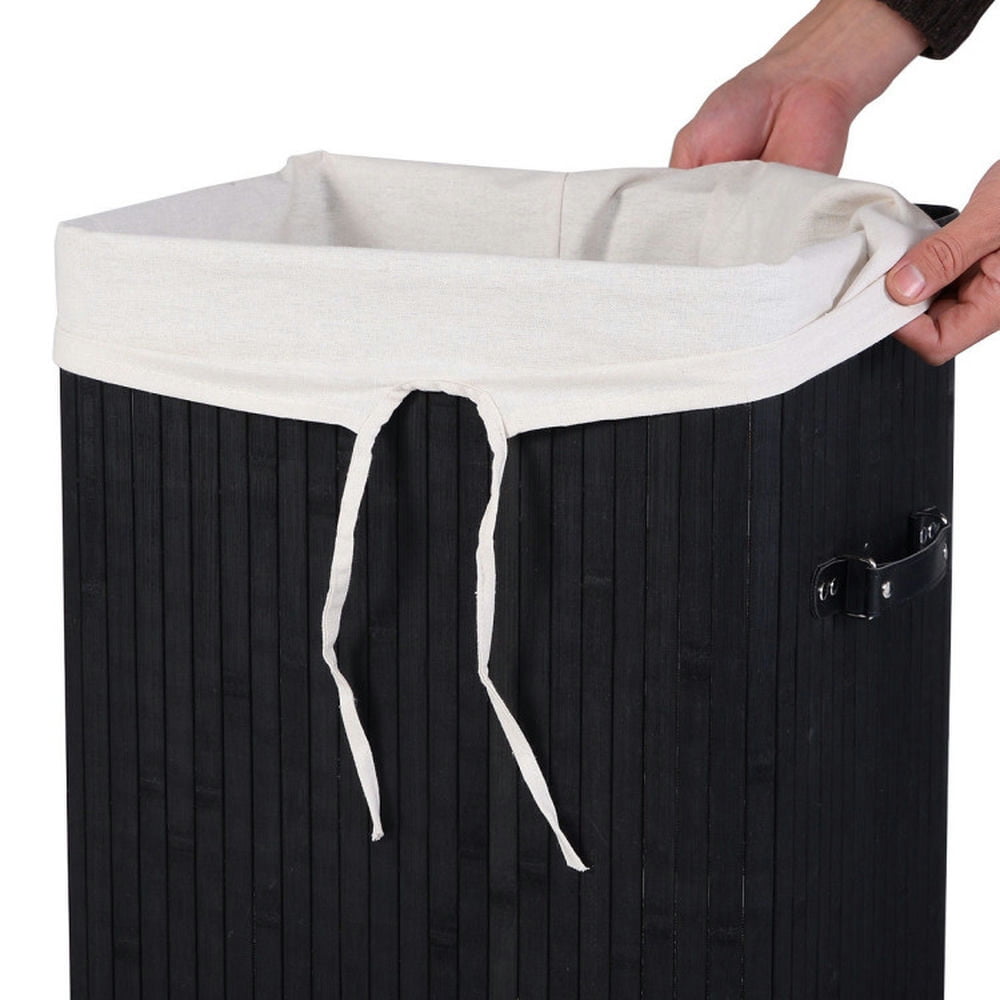 Finihen Laundry Hamper, Laundry Basket, Rectangle Bamboo Hamper Laundry Basket Washing Cloth Bin Storage Bag Lid 3 color, for Bathroom, laundry Room, Black Finihen Laundry Hamper, Laundry Basket, Rectangle Bamboo Hamper Laundry Basket Washing Cloth Bin Storage Bag Lid 3 color, for Bathroom, laundry Room, Black
