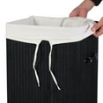 thumbnail image 6 of Topcobe Rectangle Bamboo Hamper Laundry Basket Washing Cloth Bin Storage Bag Lid, Laundry Basket Organizer, Bathroom Furniture, Black, 6 of 8