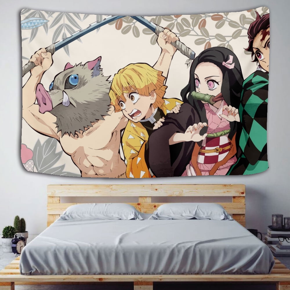 Demon Slayer Anime Tapestrys For Bedroom Decor Background ...