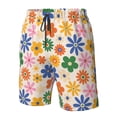 thumbnail image 4 of Logiee Groovy Daisy Flowers Print Mens Swim Trunks Quick Dry Board Shorts,Breathable Hawaii Beach Shorts Swimwear Bathing Suits-Large, 4 of 6