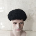 thumbnail image 7 of Toupee for Black Men NLW men 6mm hair pieces Human Hair Replacement System lace hairpiece 100% European Real Human Hair Men Breathable Fine French Lace Hair System (#1B Off Black, 8x10"), 7 of 7