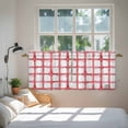 thumbnail image 3 of Red Buffalo Plaid Tier Curtains 24 Inch Length, Farmhouse Check Stripes Retro Geometric Cafe Short Curtains for Bathroom Over Sink, Small Kitchen Curtain Light Filtering Drapes 2 Panels 27.5"Wx24"L, 3 of 8