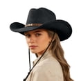 thumbnail image 7 of SRZYMJ Cowboy Hat for Women and Men with Shapeable Wide Brim - Felt Cattleman Western Hats for Cowboys and Cowgirls, 7 of 7