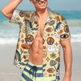thumbnail image 5 of Lsque 70s Hippie Style pattern Hawaiian Shirt for Men, Unisex Summer Beach Casual Short Sleeve Button Down Shirts-Small, 5 of 9
