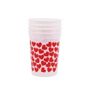 Way To Celebrate Valentine's Day Red Heart Cups, 4 Count