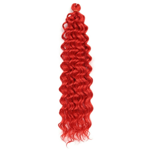 Nvzi-a Deep wavy Crochet Hair Long Curly Crochet Hair for Women 24inch Ocean wave braiding hair Deep Twist Crochet Braids Synthetic Braiding Hair Extensions，Light Red