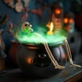 thumbnail image 3 of Taicans Large Halloween Witch Cauldron with Green LED Mist Maker & Poseable Skeleton - Spooky Party Decorations Indoor/Outdoor Props Easy Setup Waterproof, 3 of 3