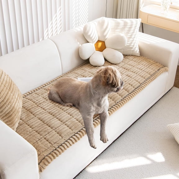 Non Slip Fuzzy Pet Couch Covers for Sofa, Washable Couch Cushion Covers for Large Dogs