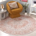 thumbnail image 2 of SAFAVIEH Arizona Melvin Medallion Machine Washable Area Rug, Rust/Beige, 6' x 6' Round, 2 of 10