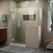 Unidoor-X 60 in. W x 36 3/8 in. D x 72 in. H Frameless Hinged Shower Enclosure in Chrome