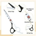 thumbnail image 3 of Unique Bargains Professional Hair Cutting Scissors Black White Haircut Scissors 0.91"x0.67" Stainless Steel, 3 of 7