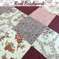 thumbnail image 3 of Cozy Line Home Fashions 3-Pieces Burgundy Red' Floral Scalloped Quilt Bedding Sets, Queen, 3 of 3