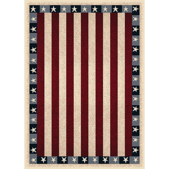 Milliken Seasonal Inspirations Area Rug Stars & Stripes 02000 Opal 5' 4" x 7' 8" Rectangle