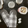thumbnail image 3 of DII Buffalo Check Oven Mitt Set 2 Piece Gray & White 13x6", 3 of 4