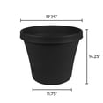 thumbnail image 7 of Bloem 16-in Terra Round Resin Planter - Black (Saucer Not Included), 7 of 7