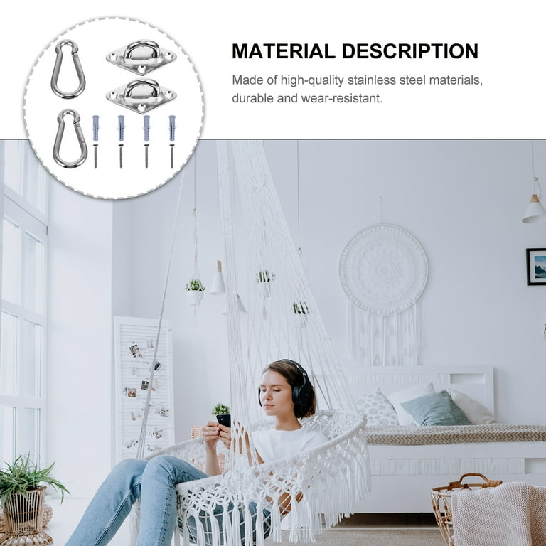 Etereauty Hammock Indoor Hooks Hanging Ceiling Heavy Duty Kit