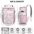 thumbnail image 3 of Travel Cooler Bag - Pioneer Flower Floral Print Pattern Camping Beer Cooler Backpack with Bottle Opener- Waterproof Insulated Picnic Backpacks - Cooler Bag for Beach, 3 of 6