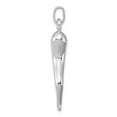 thumbnail image 2 of White Sterling Silver Charm Pendant Men'S 38 mm 8 Rhodium-Plated Italian Horn, 2 of 3