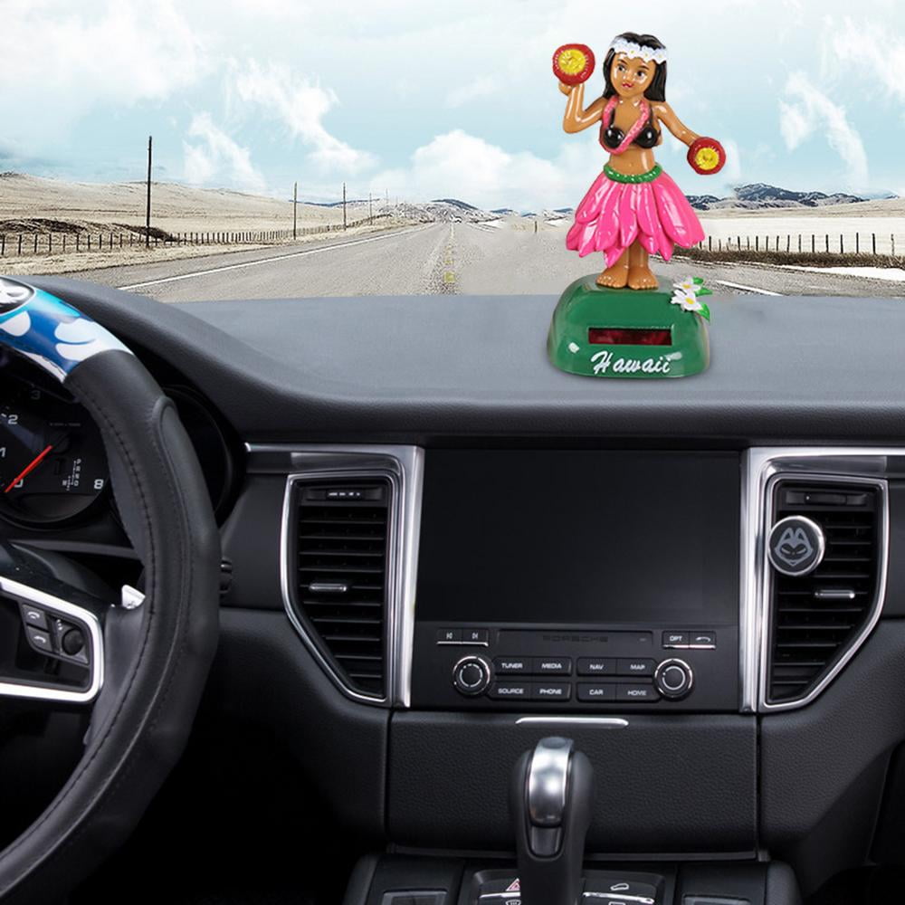 hawaii fille voiture tableau de bord ornement bureau bureau bobblehead  solaire jouet b-rose