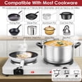 thumbnail image 5 of Moclever 1800W Electric Infrared Dual Burner, Electric Hot Plate Portable Countertop Burner with 7.5” & 6.3” Glass Cooktop Stepless, White, 5 of 14