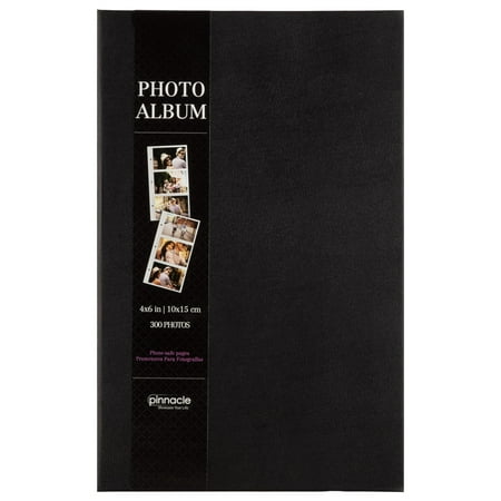 Pinnacle Classic Black Photo Album, Holds 3 Photos Per Page, 4"x6" Photos