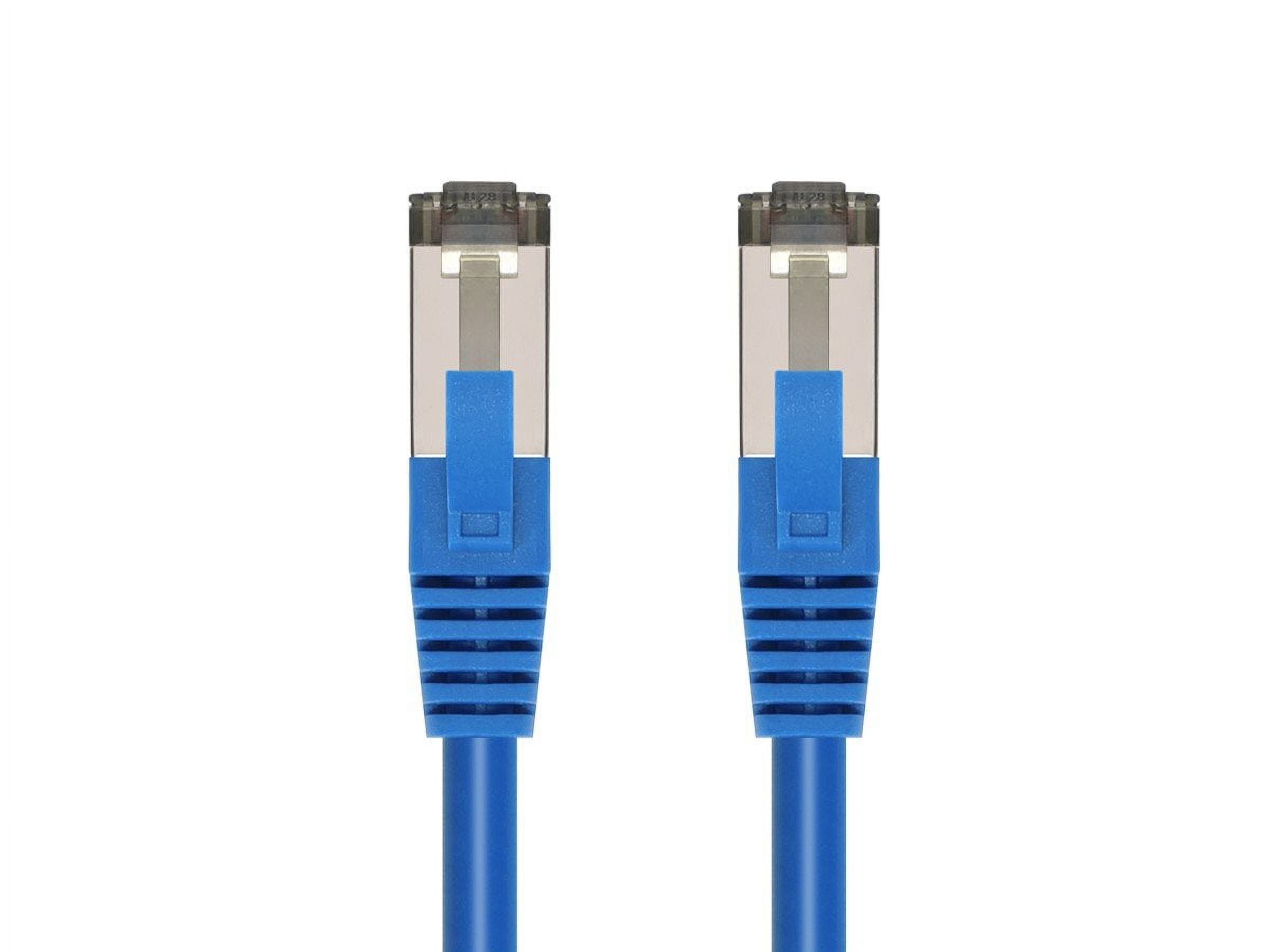 Monoprice Cat8 Patch Cable - 20 Feet - Blue | Double Shielded (S/FTP), 28AWG, 2GHz, 40G, Pure Bare Copper, Snagless RJ45, Ethernet Cable