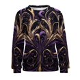 thumbnail image 7 of Abstract Flowers Womens Oversized Sweatshirts Hoodies Crewneck Casual Tops Comfy FallWinter Clothes 2024, 7 of 7