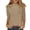 4# Khaki, variant on Mock Neck Tops for Women 3/4 Sleeve Dressy Casual T Shirts Loose Fit Spring 2026 Lightweight Solid Work Blouses White 2XL