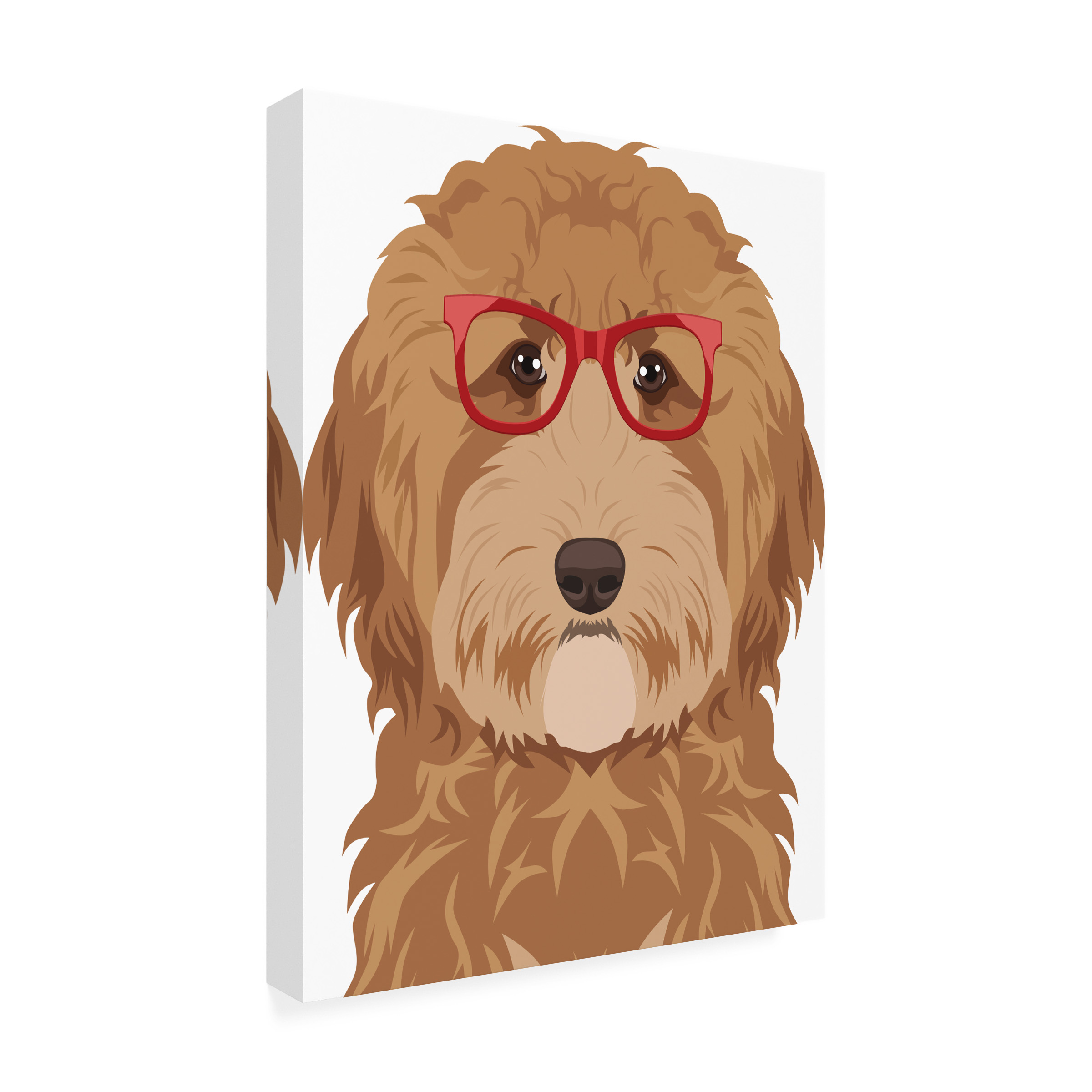 Furbaby Affiliates 'Goldendoodle Wearing Hipster Glasses' Canvas Art