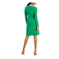thumbnail image 2 of KASPER DRESS Womens Green Zippered Lined Color Block Long Sleeve Surplice Neckline Above The Knee Faux Wrap Dress S, 2 of 4