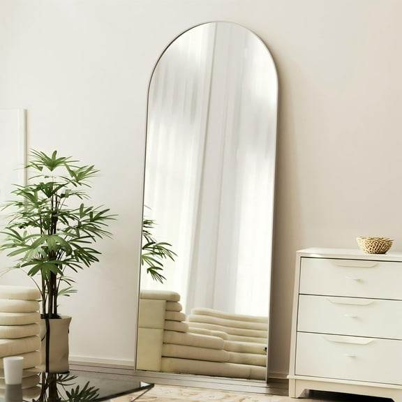 GRAHMCY 71" x 26.1" Arched Full Body Standing Mirror Full Length Floor Mirror,Silver