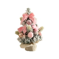Moocorvic 12 Inch Pink Tabletop Christmas Tree with Christmas Balls And Bows