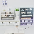 thumbnail image 5 of Desktop Drawer Organizer Waterproof Dustproof Plastic DIY Combination Multi Layer Stackable Drawer Storage Case Striped Blue 1 Drawer, 5 of 5