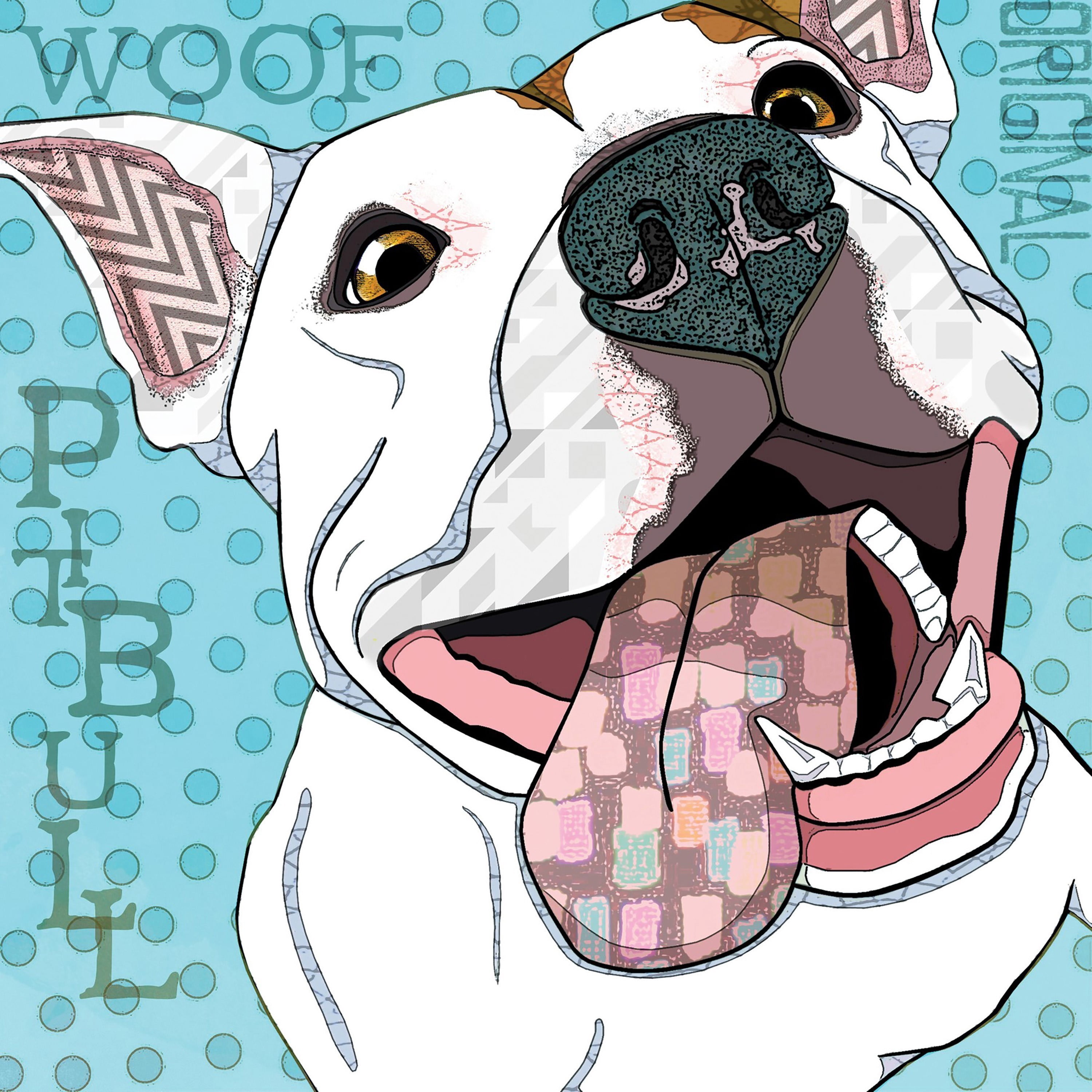 Marmont Hill White Pittie Painting Print