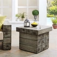 thumbnail image 2 of Afuera Living Modern Wood Outdoor Patio Side Table in Light Gray, 2 of 6