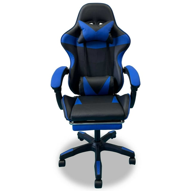 Silla Gamer Escritorio Ergonómica Reclinable Con Descansa Pies azul Grande Titano TT-SGCRP