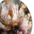 thumbnail image 4 of Designart "Marble Peony Flower Pink Gold V" Floral Peony Round Metal Art, 4 of 5