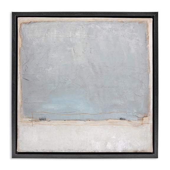 Stupell Industries Modern Solemn Rustic Neutrals Black Floating Frame Canvas Art, 18 x 18, by Design Fabrikken