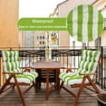 thumbnail image 2 of High Back Patio Chair Cushions Set of 2, Waterproof Fade Resistant Rocking Chair Cushion for Outdoor Patio, Lawn Chair Cushions（Green White）, 2 of 6