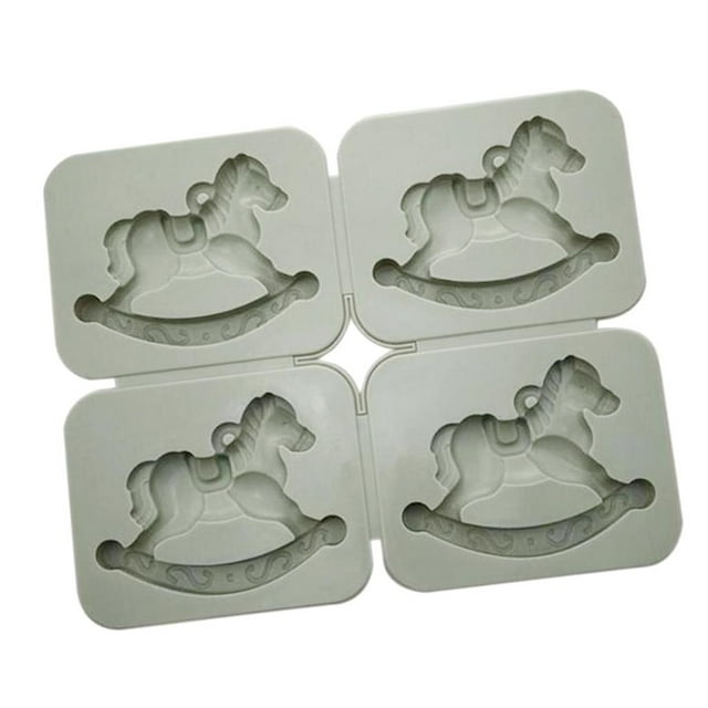 Molde de silicona para jabón, velas de flores secas hechas a mano, molde para pastillas de cera aromática A: 4 caballos