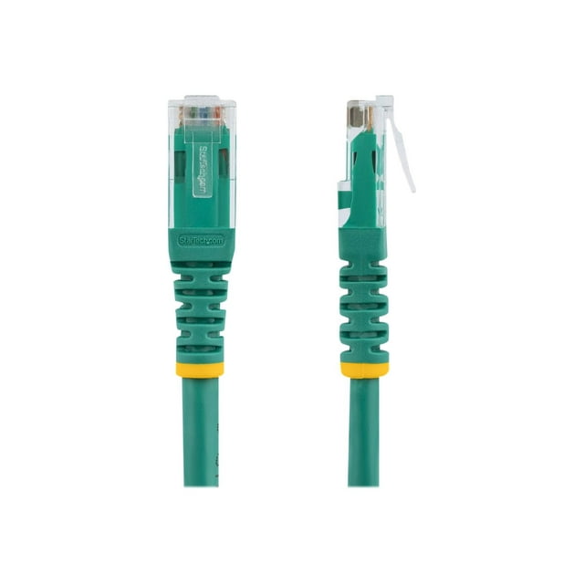 StarTech.com 35ft CAT6 Ethernet Cable, 10 Gigabit Molded RJ45 650MHz 100W PoE Patch Cord, CAT 6 10GbE UTP Network Cable with Strain Relief, Green, Fluke Tested/Wiring is UL Certified/TIA - Category 6 - 24AWG (C6PATCH35GN) - Patch cable - RJ-45 (M) to RJ-45 (M) - 35 ft - UTP - CAT 6 - molded - green